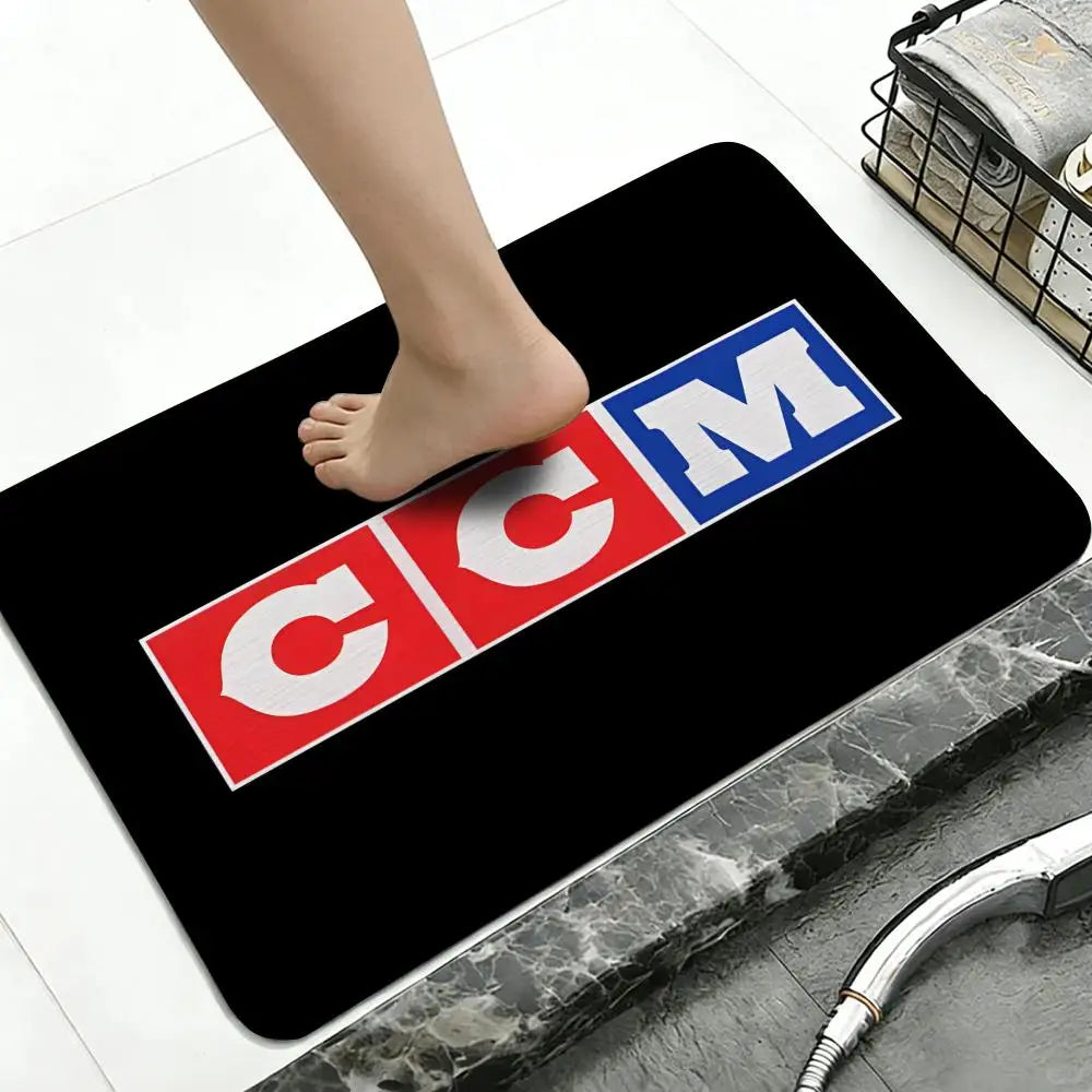 Diatomite Bath Mat – Hockey Print, Quick-Dry & Anti-Slip