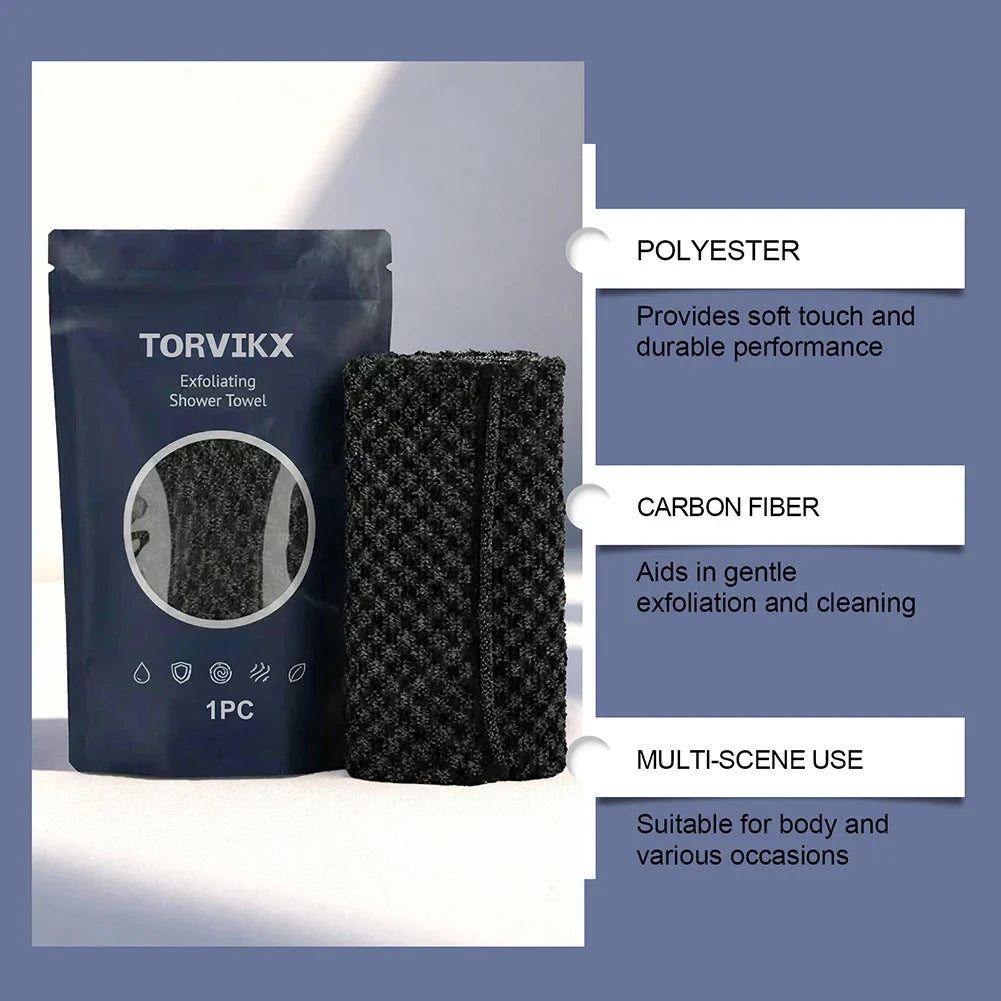 Exfoliating Shower Towel – Body & Face Scrub Washcloth