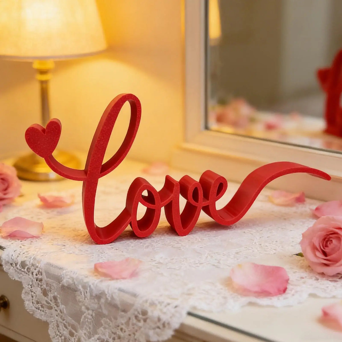 Red 3D LOVE Letters Table Ornament | Valentine's Wedding Decor