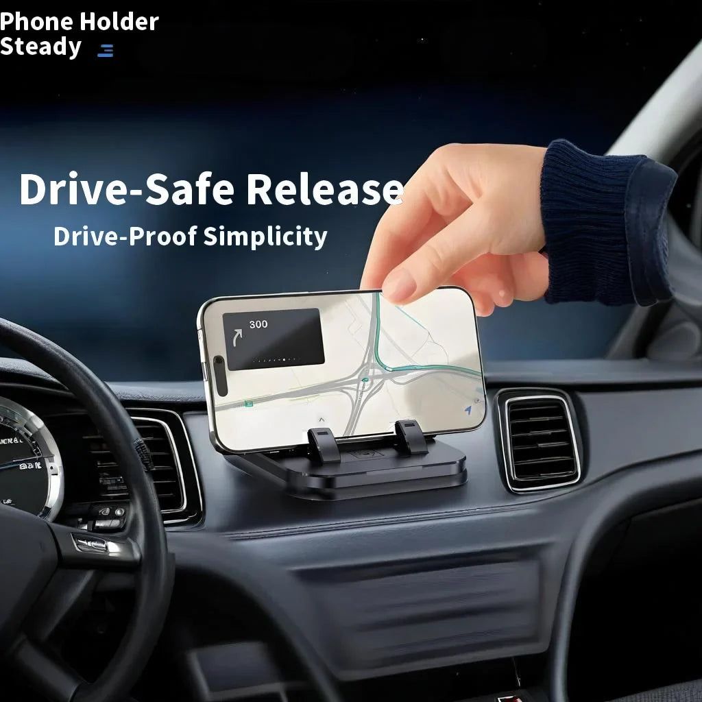 2-in-1 Car Dashboard Phone Holder with Parking Number Plate
