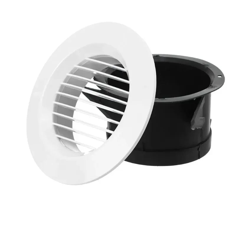 White Round Air Vent Grille Cover 75mm 100mm 125mm Adjustable