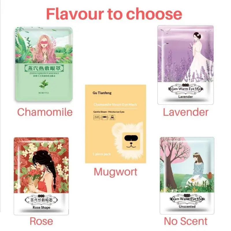 Self-Heating Steam Eye Masks 5-Pack | Lavender, Rose & More