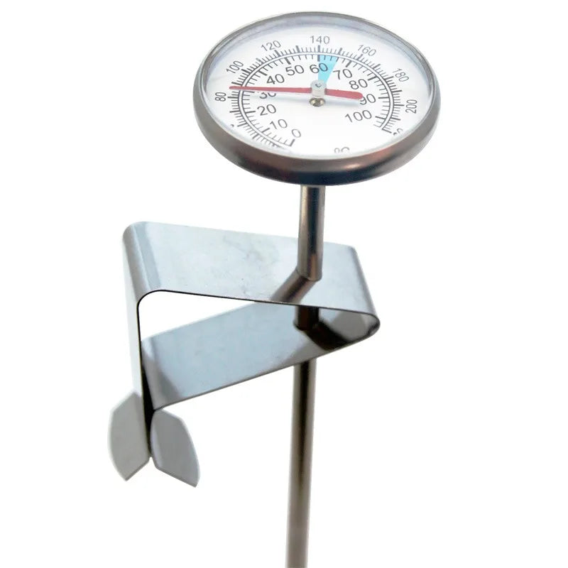 Milk Frothing Thermometer – Stainless Steel Dial 0–220°F