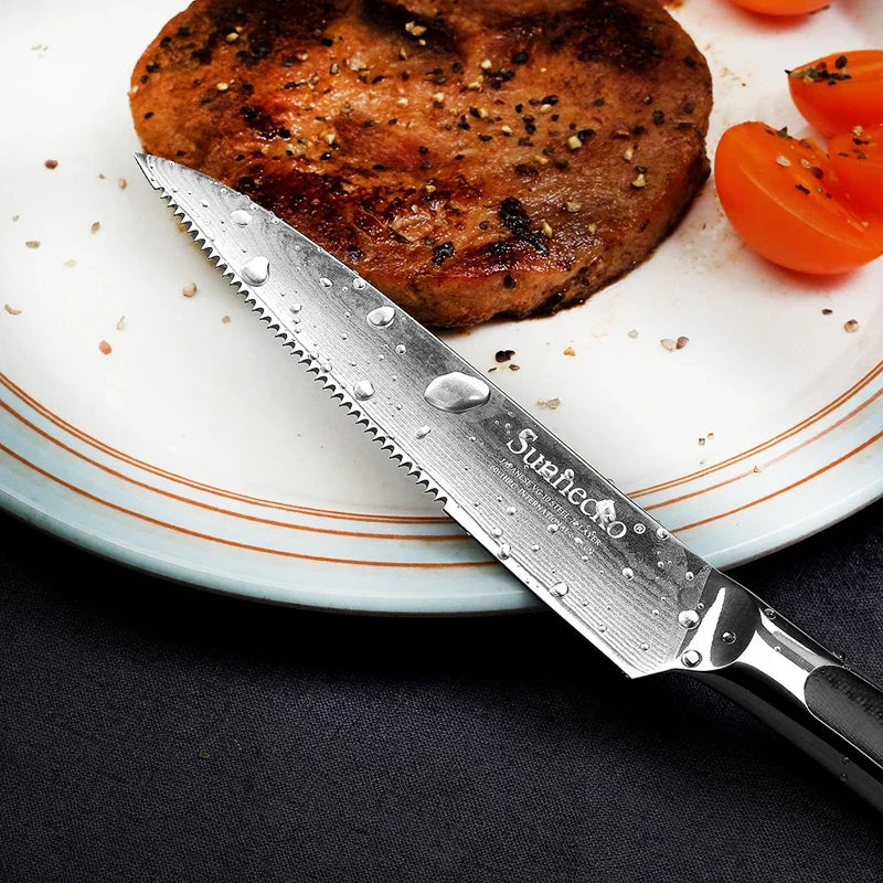 Sunnecko 5" Damascus Steak Knife – 73-Layer VG10 Steel