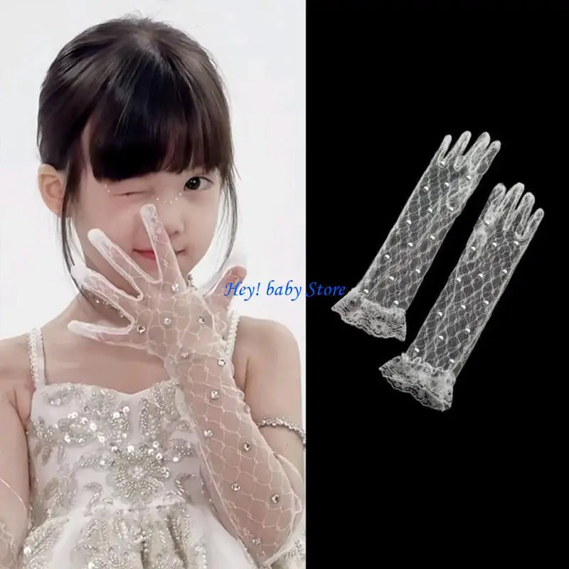 Girls Lace Dress Gloves | Wedding, Birthday & Communion