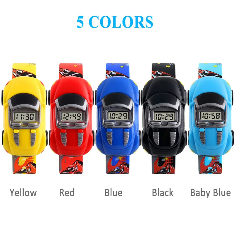 Kids LED Digital Sport Watch | Cartoon Car Wristwatch Gift