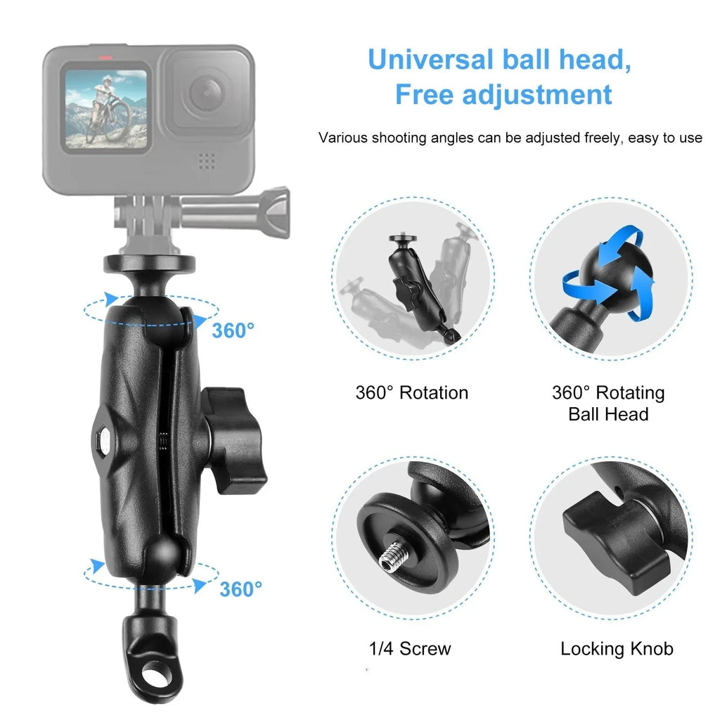 Motorcycle Handlebar Camera Mount for GoPro, Insta360 & DJI