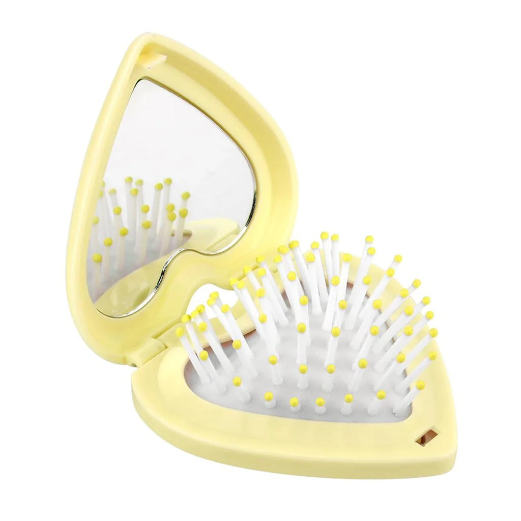 Small Hair Comb Folding Mirror Traveling Portable Massage Women Girl