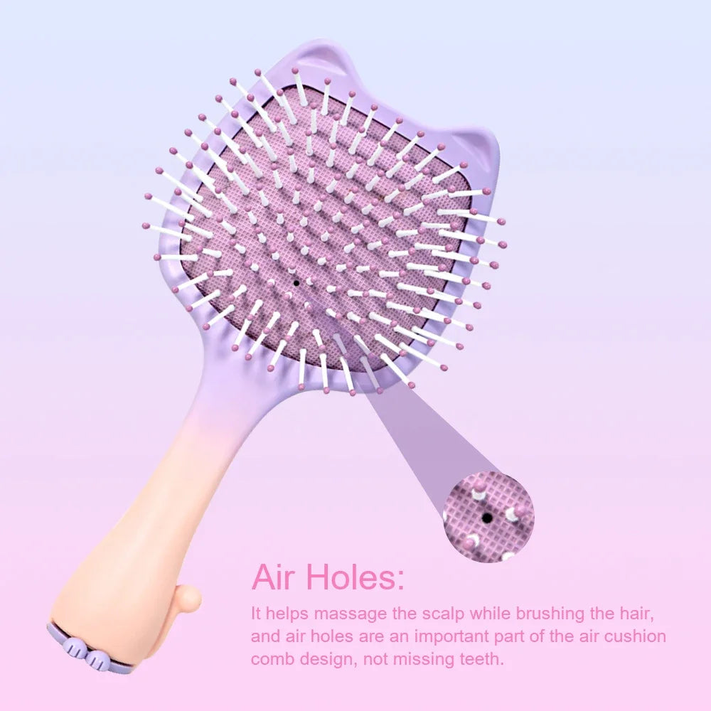 Cat Air Cushion Hairbrush – Detangling Scalp Massage Comb