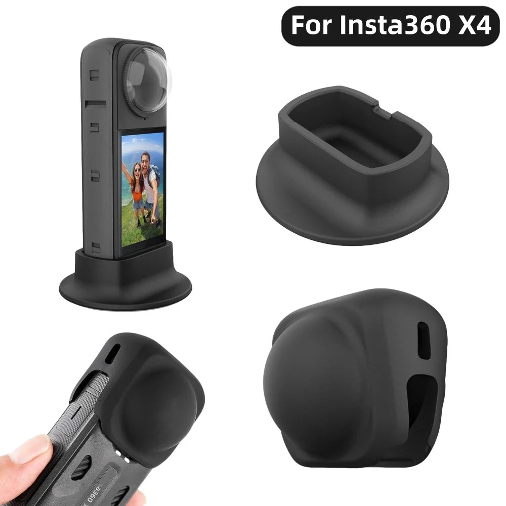 Silicone Desktop Stand & Lens Cover for Insta360 X4