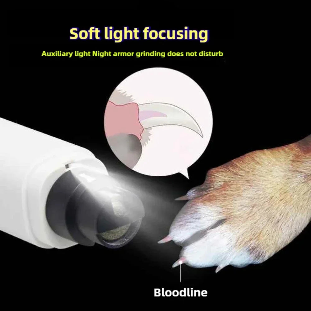 Electric Pet Nail Grinder – Quiet USB Rechargeable Dog & Cat Trimmer