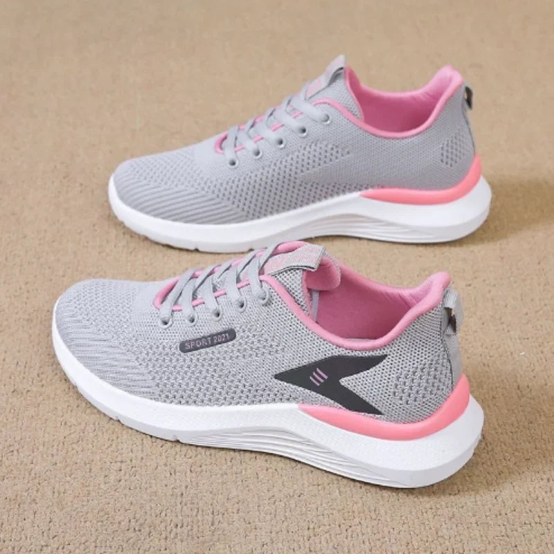 Women's Breathable Lace-Up Sneakers | Non-Slip Rubber Sole