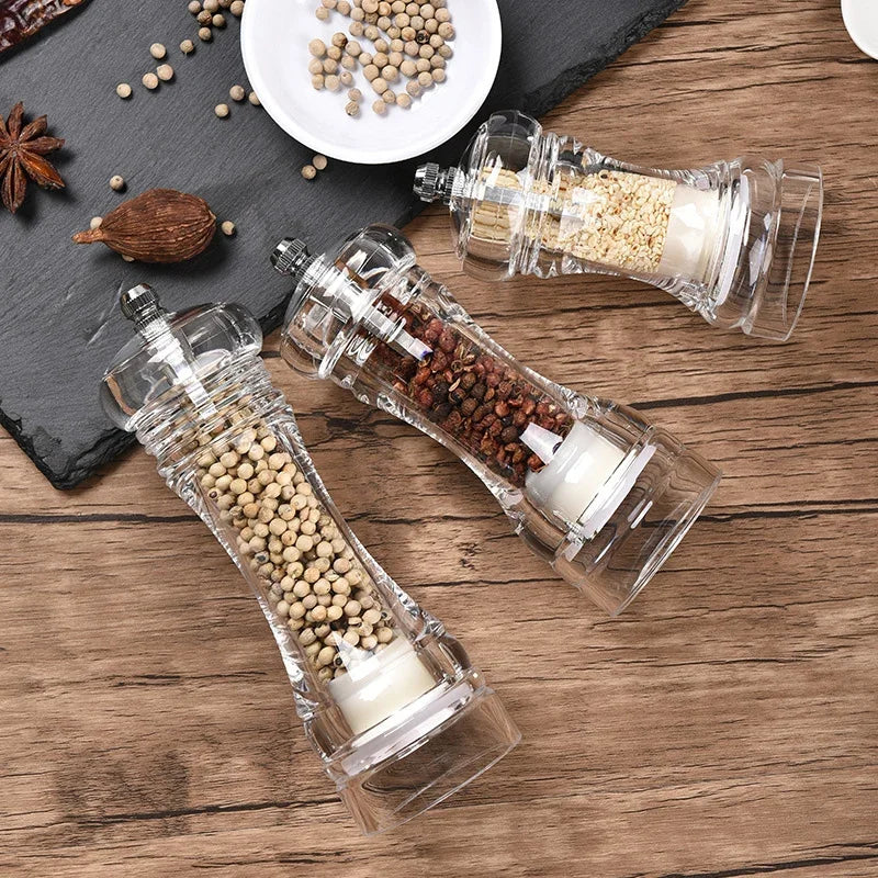 Acrylic Pepper Mill & Salt Shaker Set – Ceramic Grinder Combo