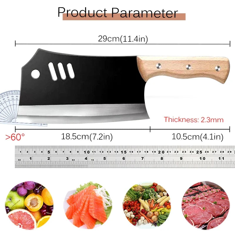 Dual-Purpose Cleaver – High Carbon Steel Kitchen Chopping Knife