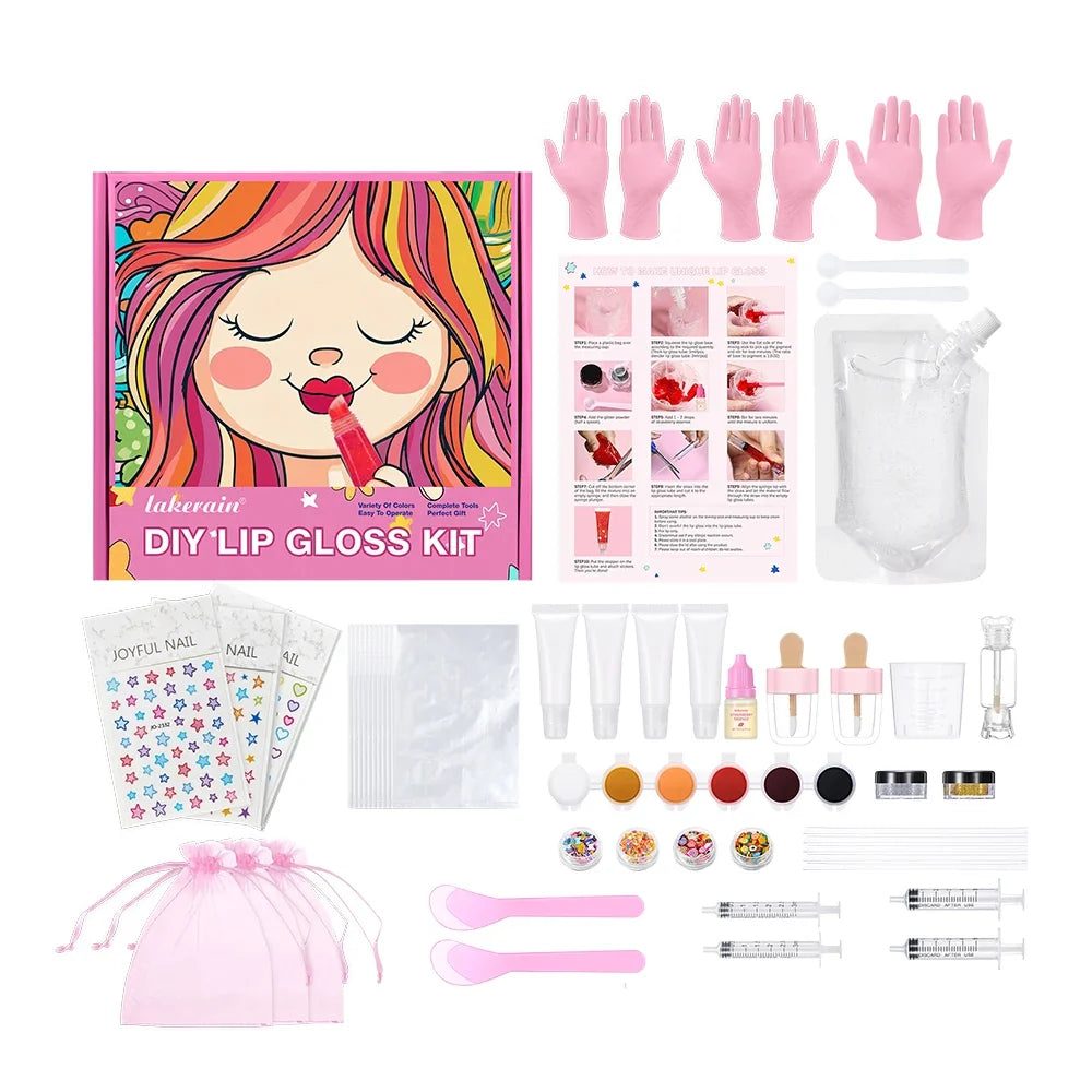 DIY Lip Gloss Making Kit – Glitter, Tints & Jojoba Base