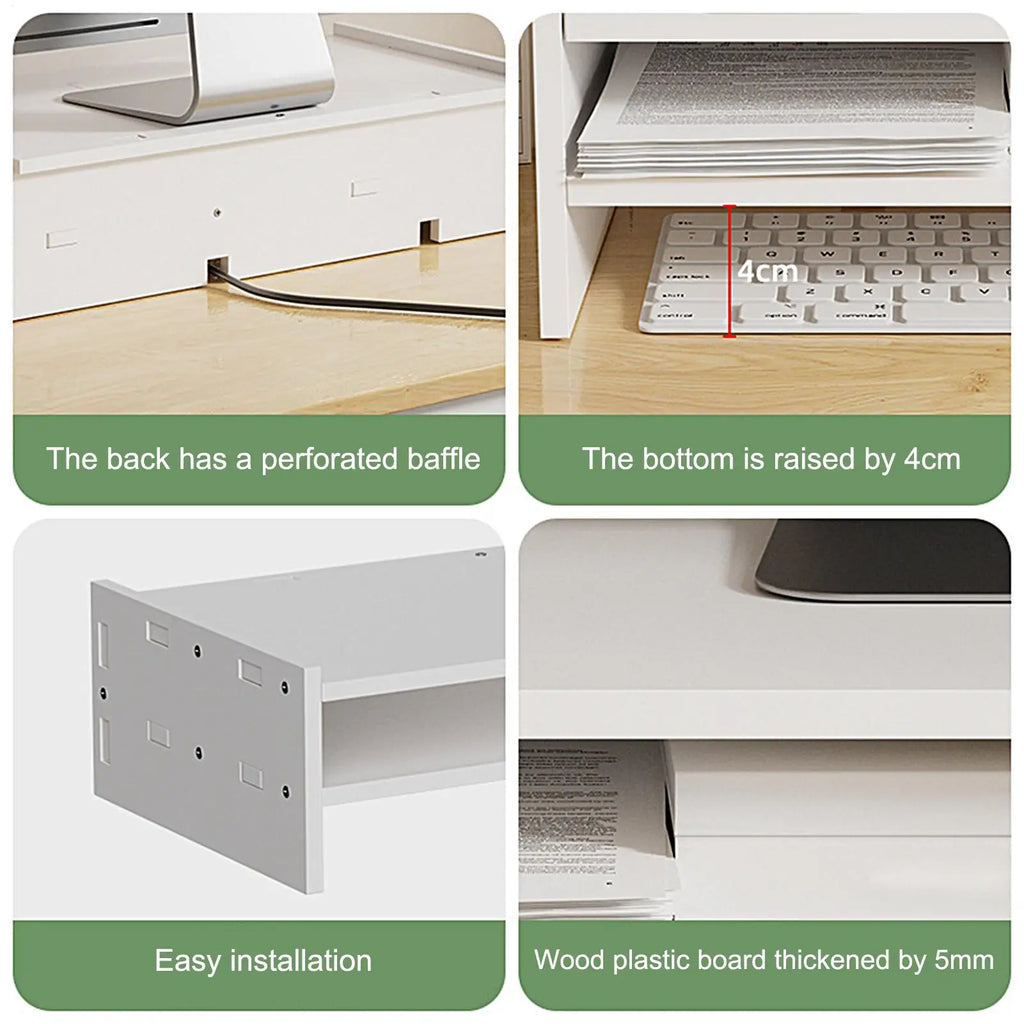 3-Tier Monitor Riser & Desk Organizer Shelf | Home Office