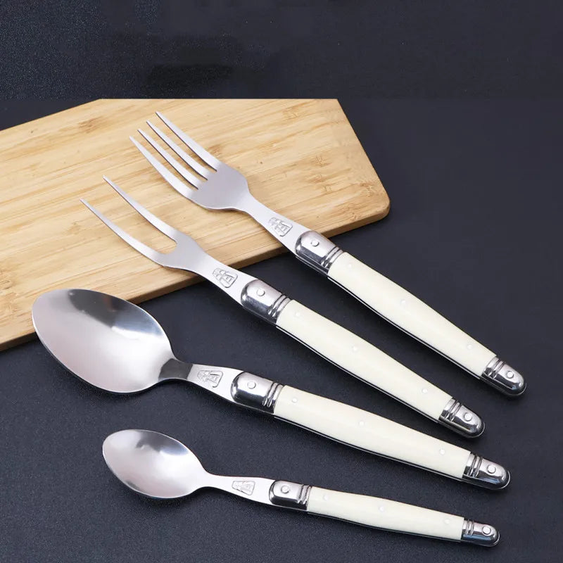 Laguiole Cutlery Set 4–24pc | Ivory Handle Stainless Steel