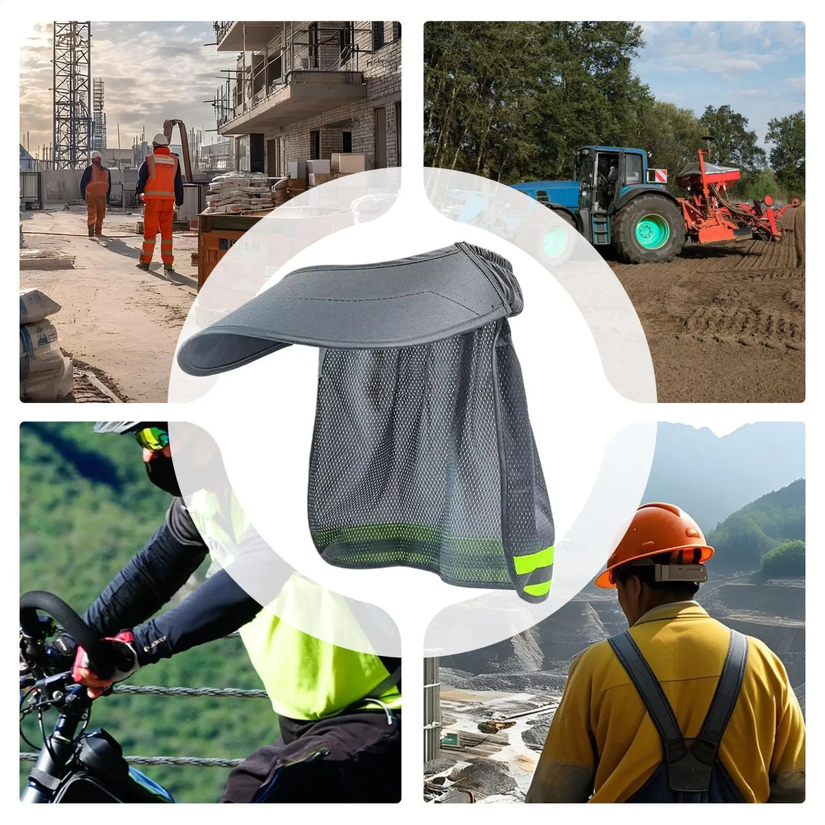 Hard Hat Neck Shade with Reflective Strip | Safety Helmet