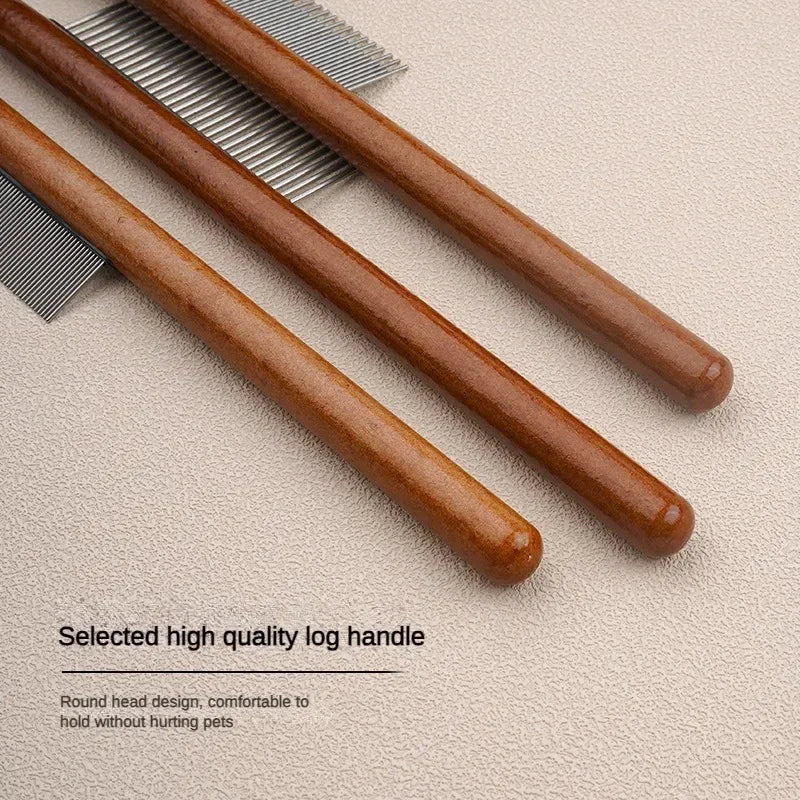 Wooden Pet Grooming Comb – Cat & Dog Detangling Brush