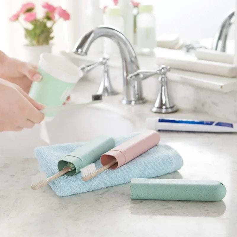 Portable Toothbrush Holder & Protective Cover Case | Wheat Straw