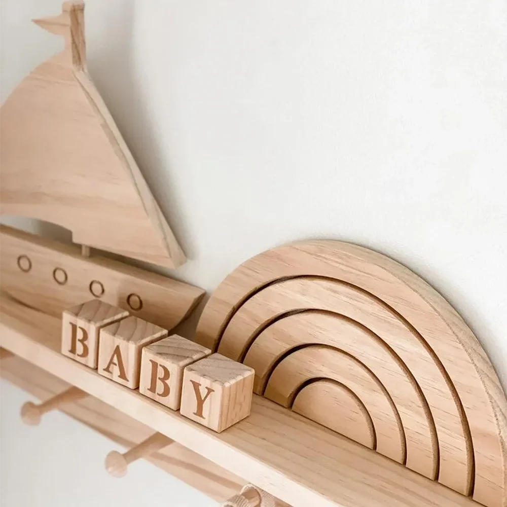 Wooden Letter Blocks Baby Shower Gift | Nursery Decor 4-Piece