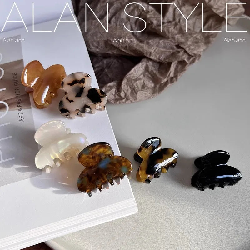 Mini Acetate Hair Claw Clips – Cute Crab Barrettes for Women