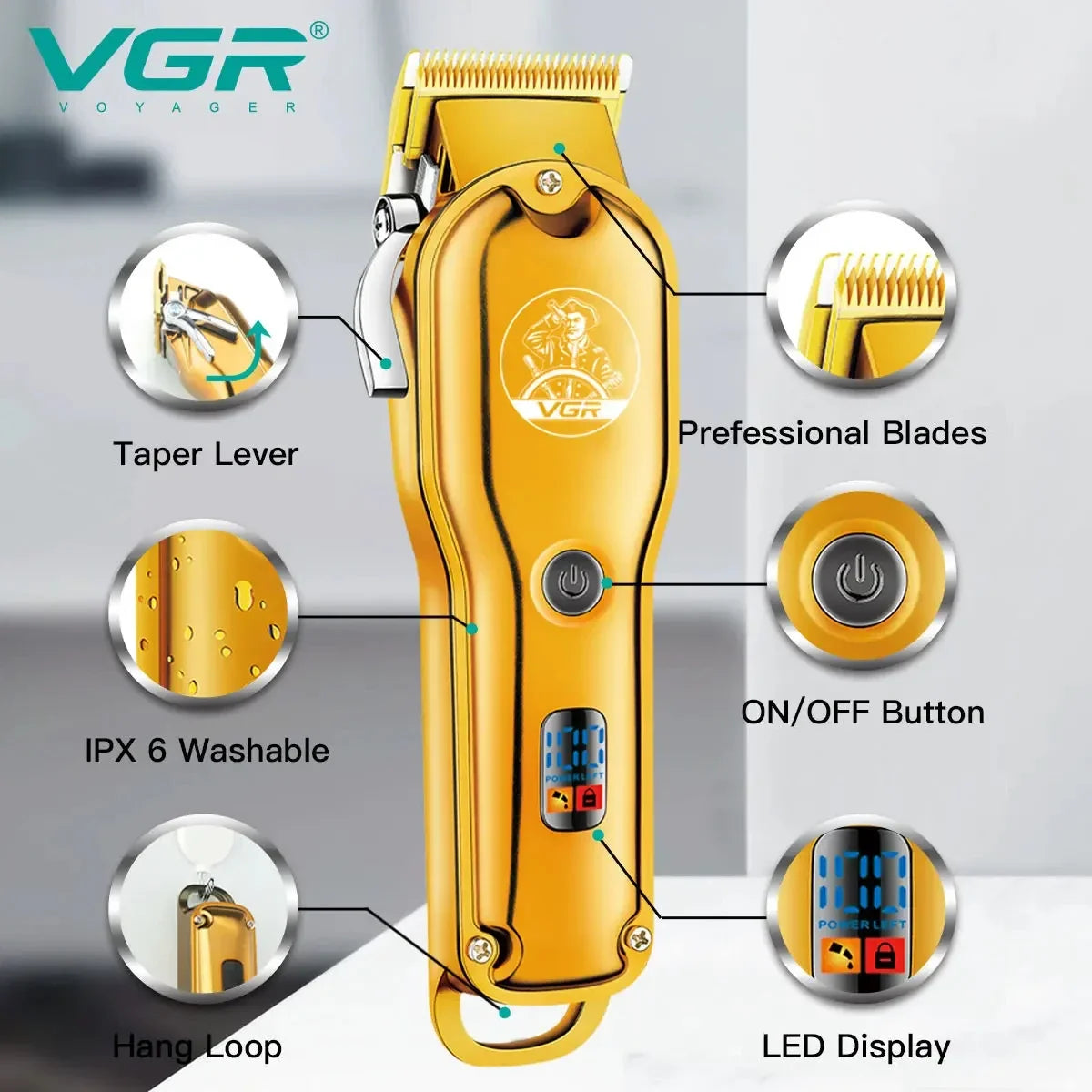 VGR V-650 Professional Cordless Hair Clipper & Trimmer Men