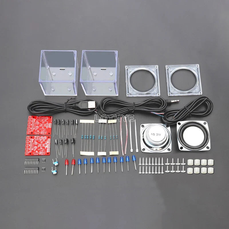 DIY Mini Speaker Kit – Dual Channel 3W Transparent Audio Build