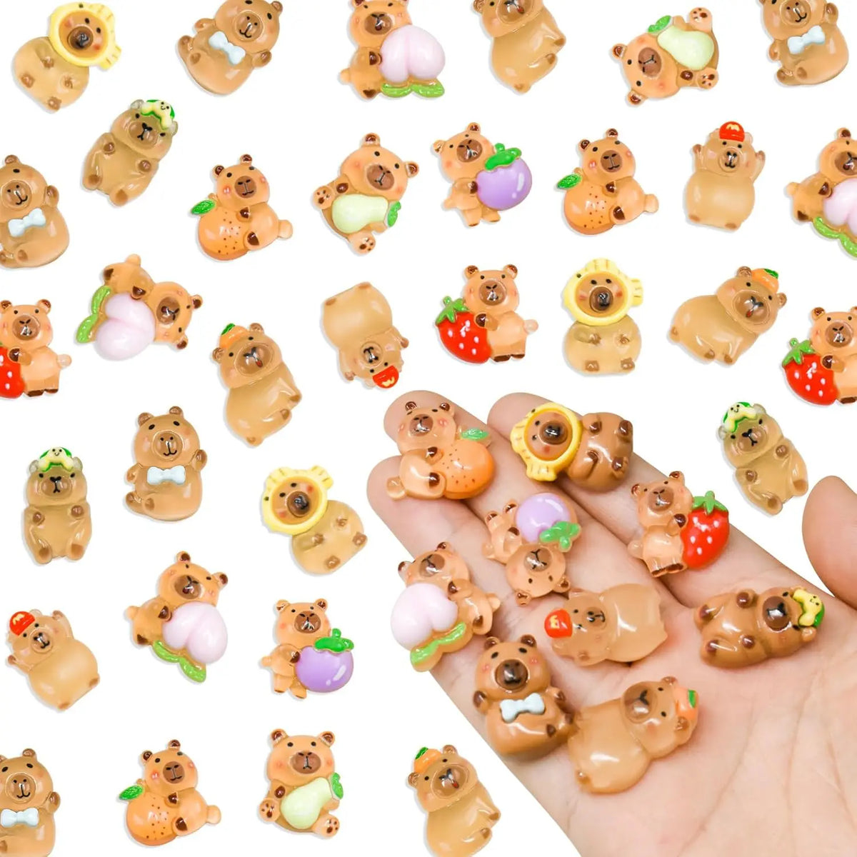 Luminous Capybara Mini Resin Animals Figurines Desktop Tabletop