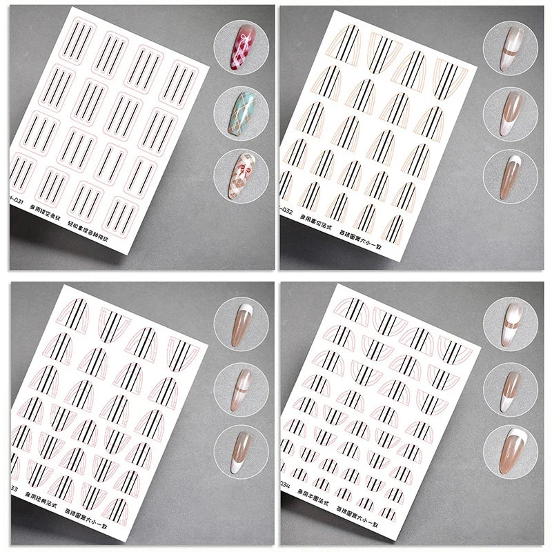 French Manicure Guide Stickers – DIY Nail Art Stencil Sheet
