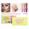 Lakerain 8-Color Cream Highlighter & Bronzer Palette | Glow Set