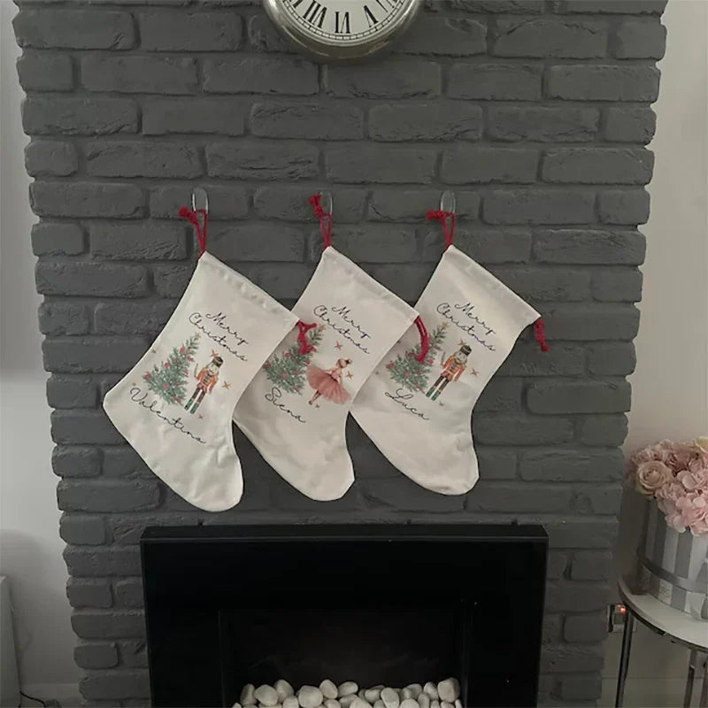 Personalised Christmas Gift Sack | Santa & Nutcracker Design