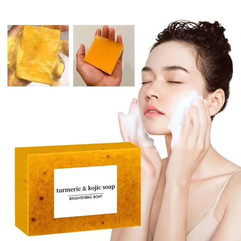 Turmeric Hand Made Soap Lemon Kojic Acid Shower Facial Deep Cleaning