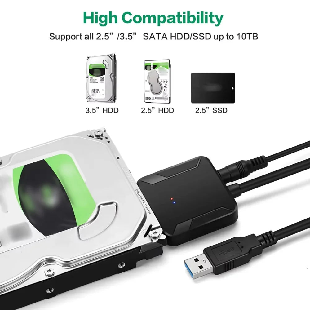 USB 3 0 SATA Adapter Cable 5 SSD HDD III Hard Drive Disk Support UASP