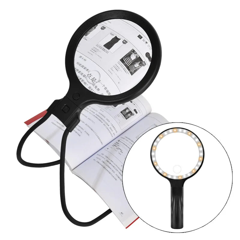 5X 10X LED Magnifying Glass – Handheld, Hands-Free & Desktop