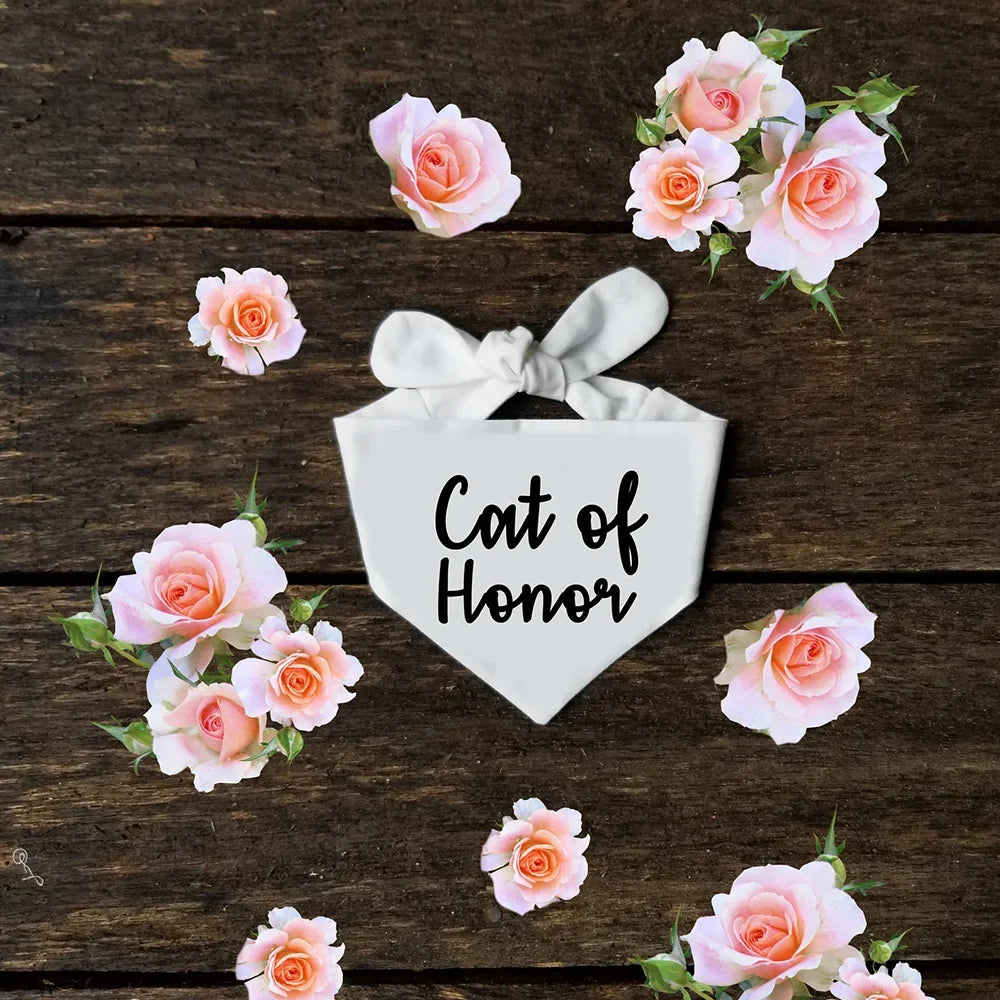 Cat of Honor Wedding Bandana Scarf | Bridal Shower Cat Gift