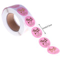 500 Round Thank You Stickers – Hot Stamp Pink & Black Labels