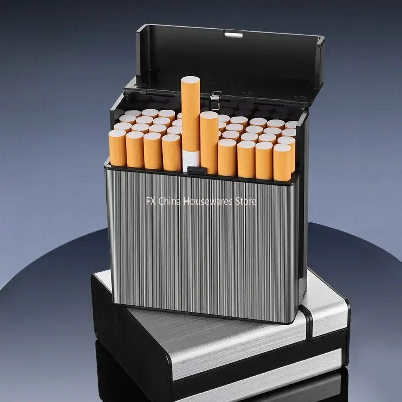 Large Metal Cigarette Case Auto Flip – Holds 40 Cigarettes
