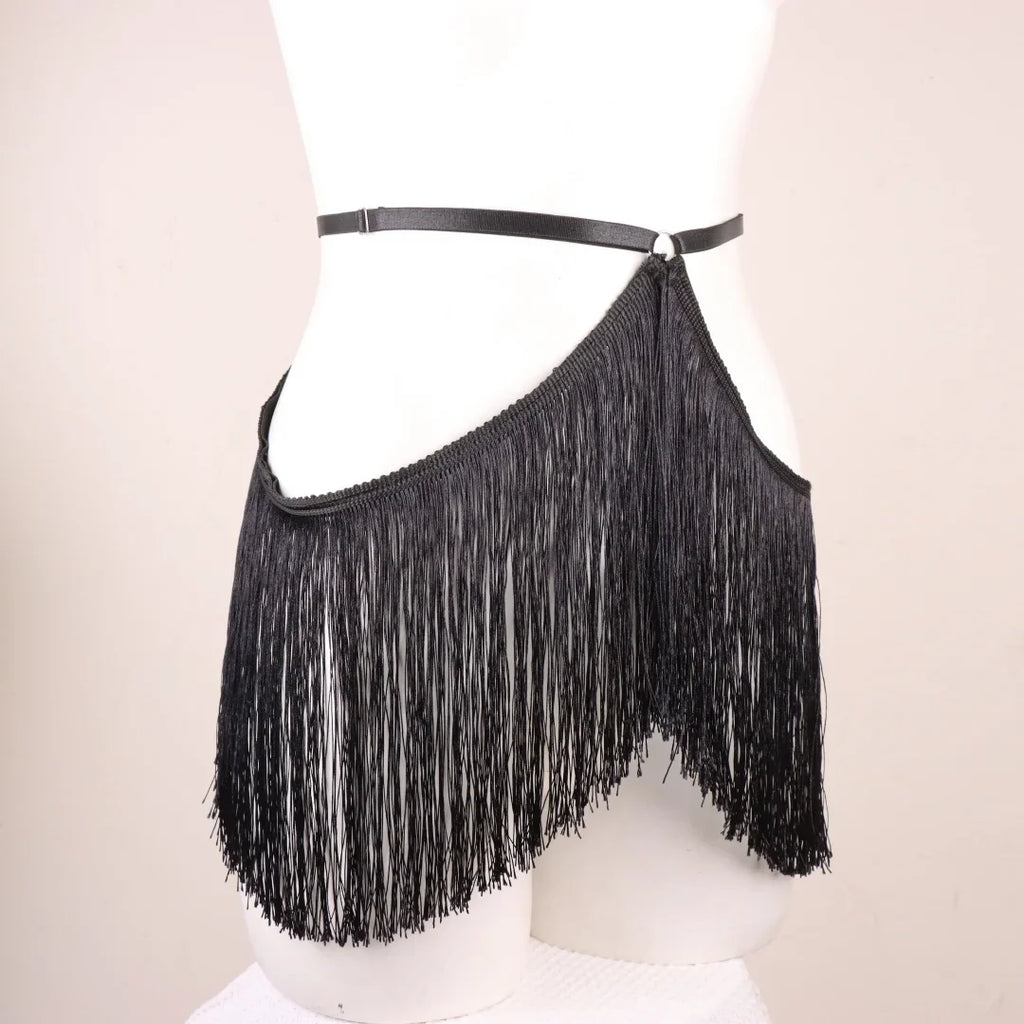 Women's Elastic Tassel Belt Party Dress Halloween Dance Costume Sexy