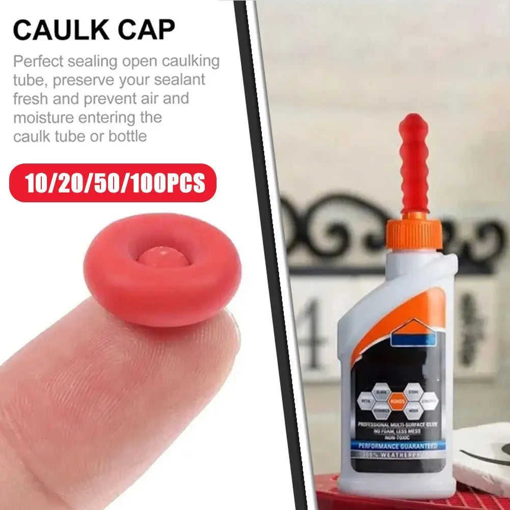 Rubber Caulk Saver Sealing Caps for Caulking Tubes – 10–100 Pack