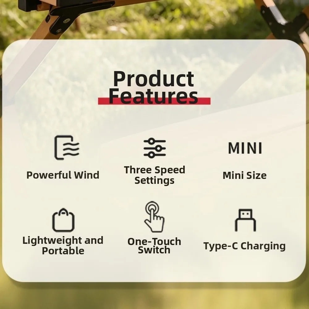 Mini Portable Handheld Fan – 3-Speed USB Rechargeable Pocket Fan