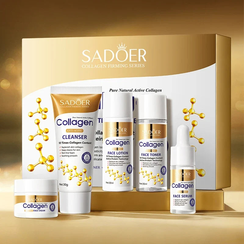 SADOER Collagen 5-Piece Skin Care Set – Hydrate & Brighten