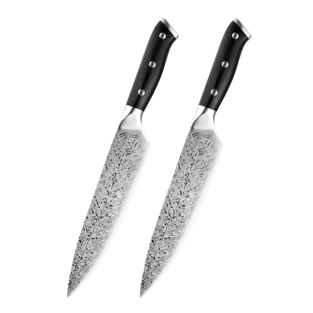 8-Inch Chef's Knife – Laser-Pattern Stainless Steel Blade