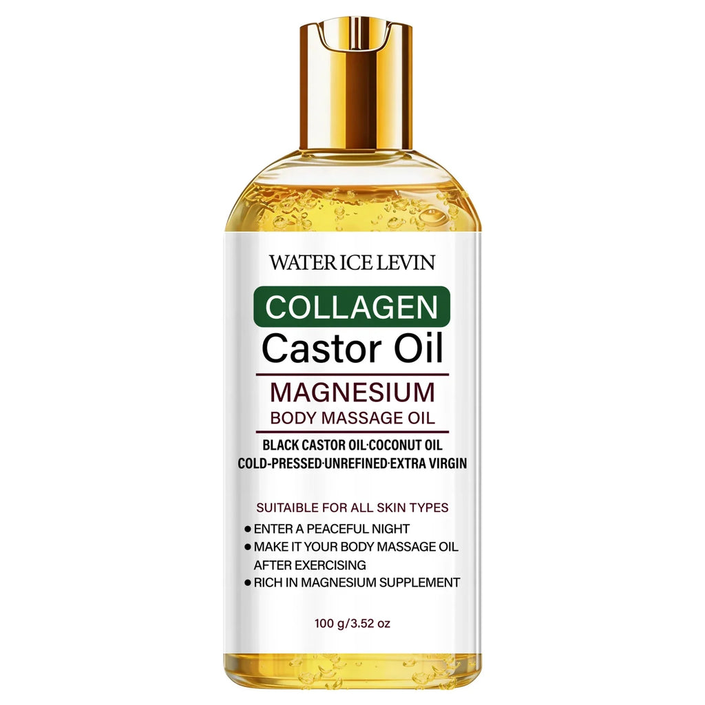 Cold-Pressed Castor Oil Body Massage Oil | Collagen & Magnesium