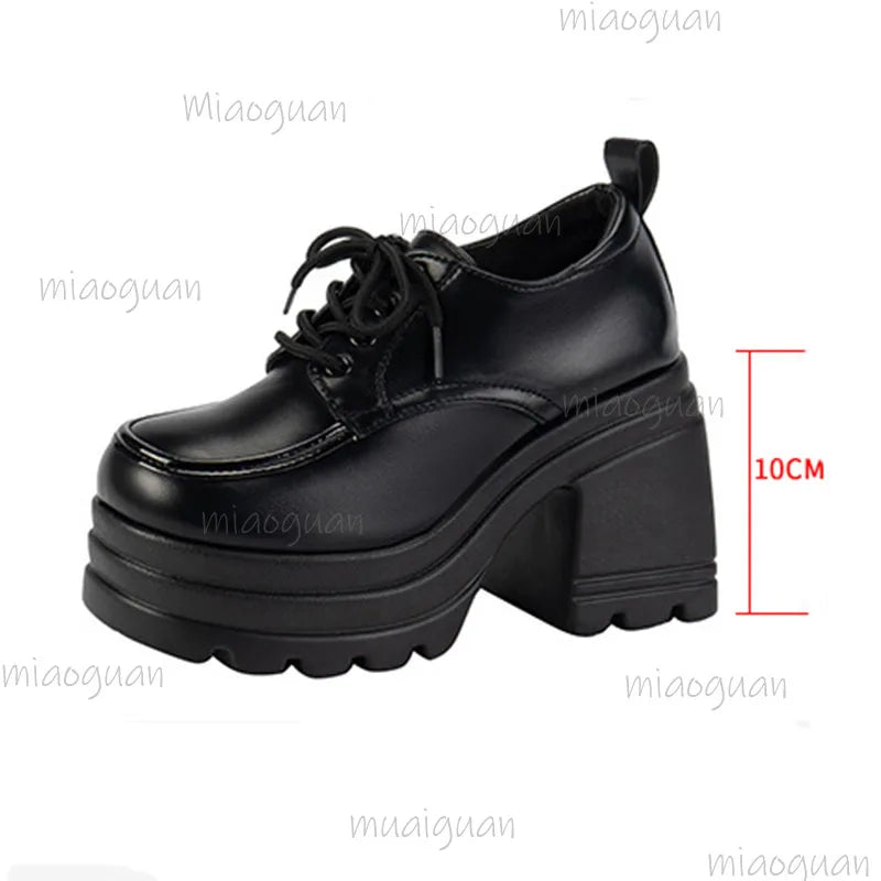 Women's Chunky High Heel Platform Mary Jane Pumps