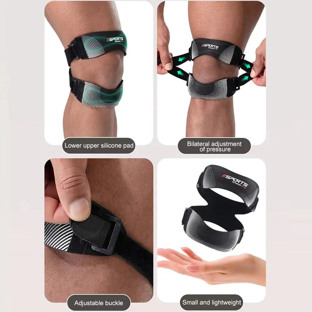 Adjustable Patella Knee Brace – Dual Silicone Pads & Support