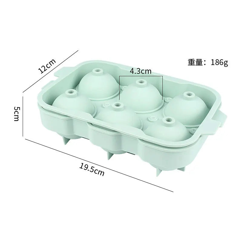 Silicone Ice Ball Mold – 6 Cavity Large Sphere Maker for Whiskey
