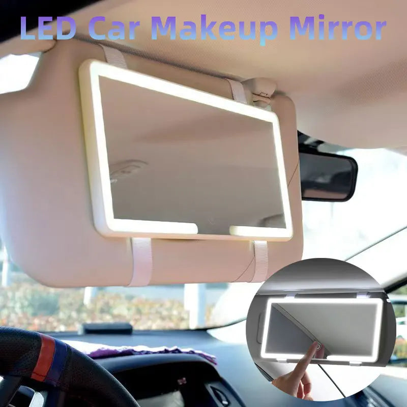 LED Car Sun Visor Vanity Mirror | 3 Modes, Rechargeable