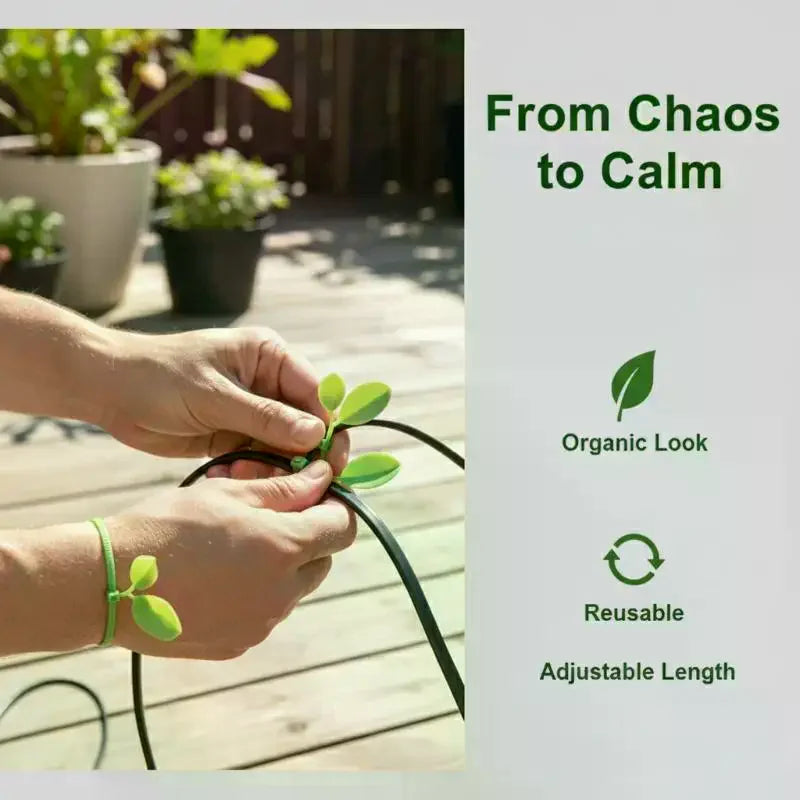 Reusable Leaf Garden Zip Ties – Nylon Plant Support Straps