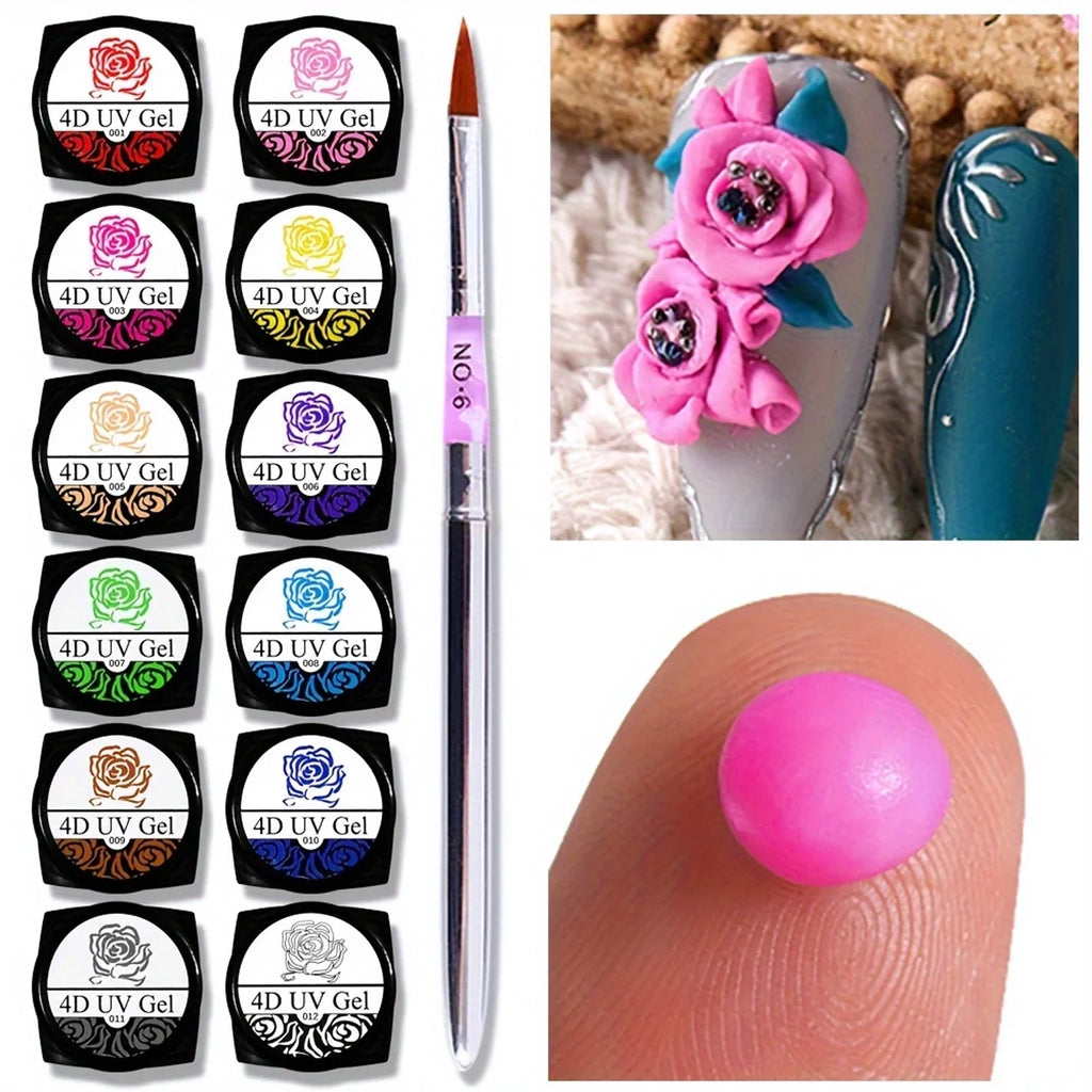 Nail Art Accessories Carving Gel Supplies 3D 4D Model Carved
